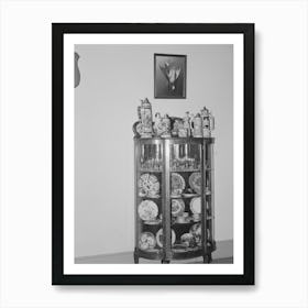 Glass Case For China And Old Beer Steins, Home Of Jim Hardin, Two Bit Creek, Near Deadwood, South Dakota By Russell Art Print