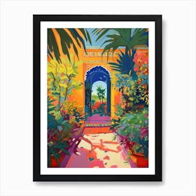 Jardin Majorelle Gardens, Morocco, Painting 3 Art Print