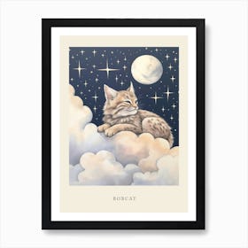 Sleeping Baby Bobcat Nursery Poster Art Print