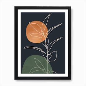 Abstract Art Minimal Plant 90 Art Print