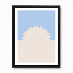 Retro Minimal Sunset Blue Art Print