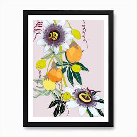 Passionfruit Flower Art Print