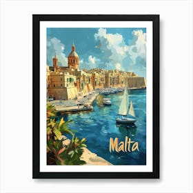 A Modern Art Poster Of Malta 4 Art Print