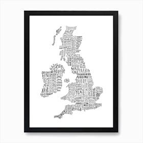 British Food Map Art Print