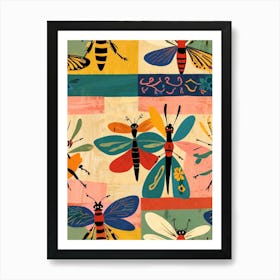 Bees And Butterflies Art Print