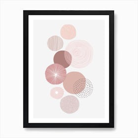 Pink Circles Geometric Art Print