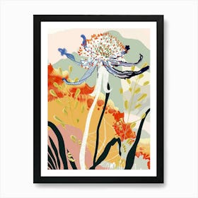 Colourful Flower Illustration Queen Annes Lace 4 Art Print