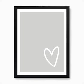 Grey Heart Art Print
