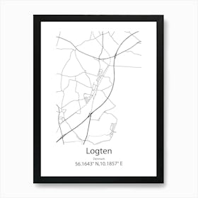 Logten,Denmark Minimalist Map Art Print