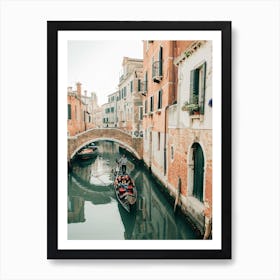 Gondola In The Canals Of Venice In Italy  Art Print