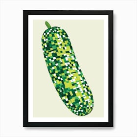 Pixelated Cucumber Art Print