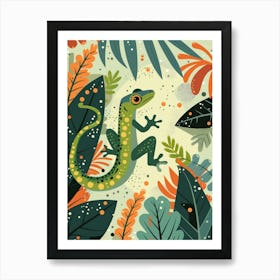 Lizard Modern Gecko Illustration 1 Art Print