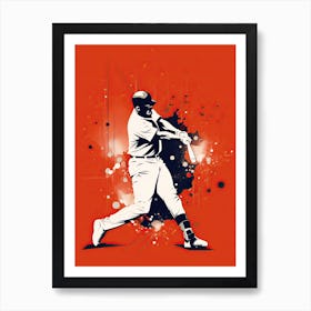 Baseball Player Hitting A Ball Art Print