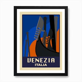 Venice, Italy Travel Poster, Karen Arnold 2 Art Print