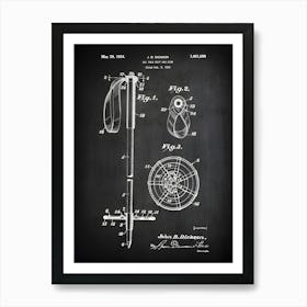 Ski Gifts Ski Art Ski Decor Ski Sign Ski Wall Art Ski Poster Ski Print Ski Blueprint Ski Pole Art Ski Pole Print Ss0991 Art Print