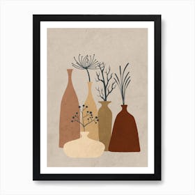 Vases And Flowers 3 Art Print