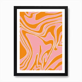 Pink and Orange Swirl Art Print