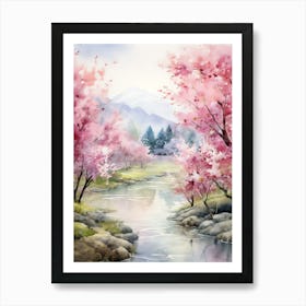 Beautiful Watercolor Cherry Blossom 4 Art Print