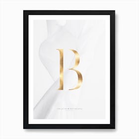 Letter B Gold Art Print
