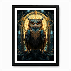 Clockwork Owl Art Print