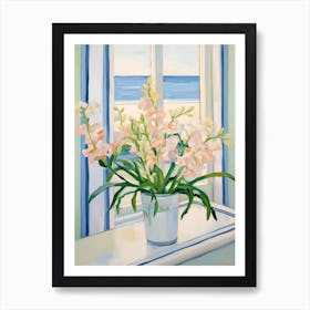 A Vase With Freesia, Flower Bouquet 3 Art Print