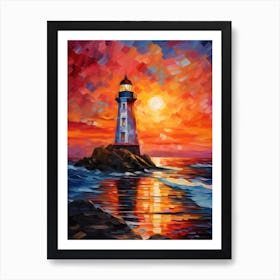 Sunset Lighthouse 9 Art Print