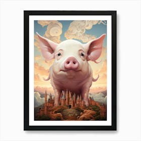 Pig In A Castle Art Print