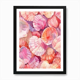 Watercolor Sea Shells Art Print