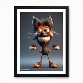 3d hd fox Art Print