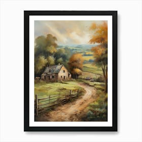 Printable Wall Art, Vintage Landscape, Farmhouse Wall Decorations, Vintage Landscape Oil Painting.5 1 Art Print