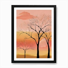 Sunset Trees 3 Art Print