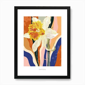 Colourful Flower Illustration Poster Daffodil 1 Art Print