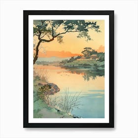 Aizu Wakamatsu Japan 1 Retro Illustration Art Print