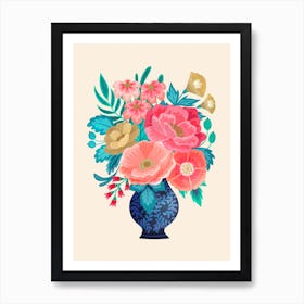 Floral Arrangement In A Vase Art Print