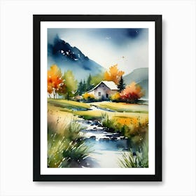 Watercolor Of A House 1 Art Print