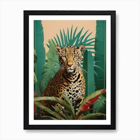Leopard 9 Tropical Animal Portrait Art Print