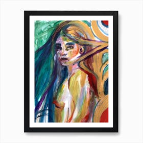 Forest Dream Woman Nude Abstract Art Print