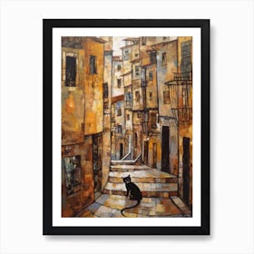 Painting Of Venice With A Cat In The Style Of Gustav Klimt 4 Art Print