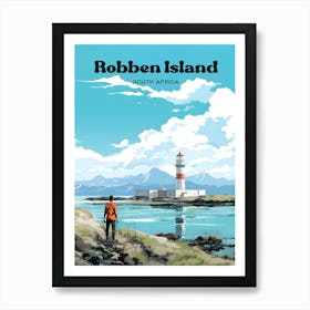 Robben Island South Africa Lighthouse Travel Art Art Print