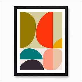 Mid Century Pastel 8 Square Art Print