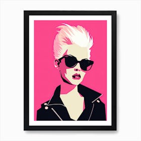 Minimalist Pink Punk Goddess Art Print