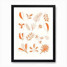 Leaves Orange Art Print