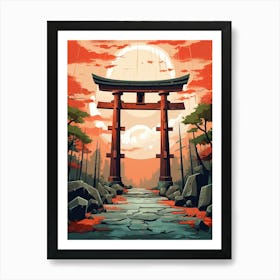 Torii Gates Japanese Illustration 9 Art Print