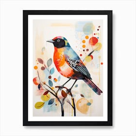 Bird Painting Collage Cowbird 1 Art Print