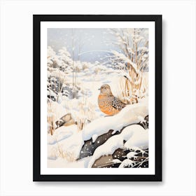 Winter Bird Painting Partridge 4 Art Print