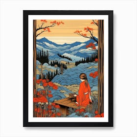 Shirakawa Go Village, Japan Vintage Travel Art 3 Art Print