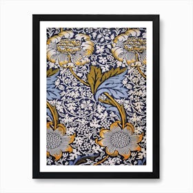 Indigo Printed Textile, William Morris Art Print