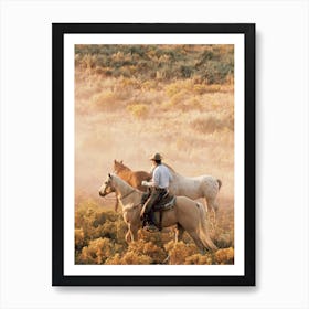 Cowboy On Horseback Poster