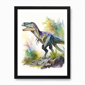 Heterodontosaurus 1 Watercolour Dinosaur Art Print