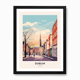 Vintage Winter Travel Poster Dublin Ireland Art Print